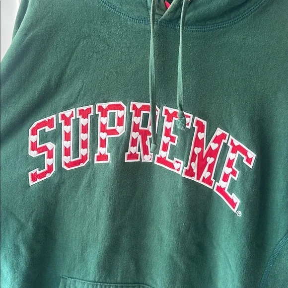 Supreme Hearts Arc Green Hoodie - Picture 10 of 12